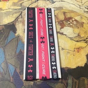 3 Under Armour Breast Cancer Awareness Headbands 📦1 Hour Sale📦